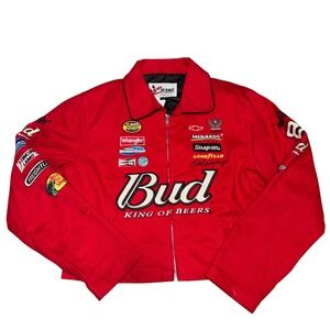 Chase Authentics Budweiser Racing Jacket Woman's L NASCAR Dale Earnhardt Jr